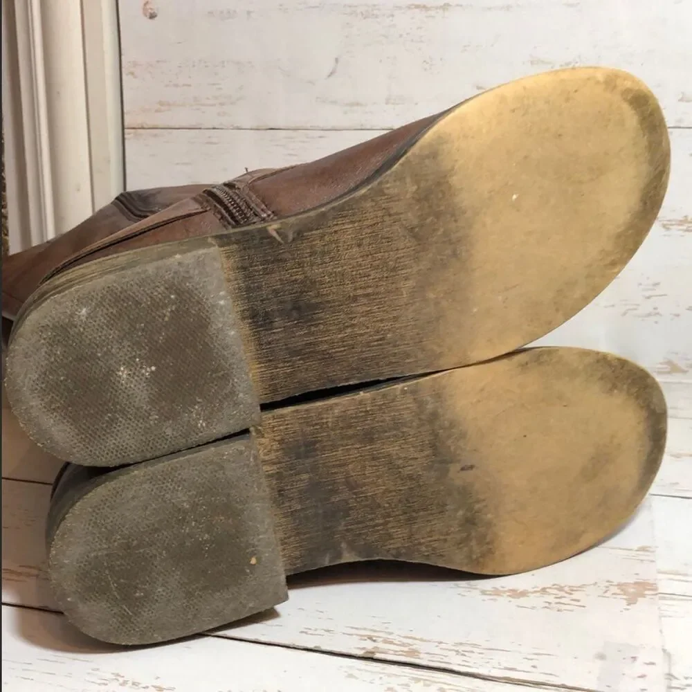 Steve Madden Toureg Leather Buckle Riding Boots 8.5